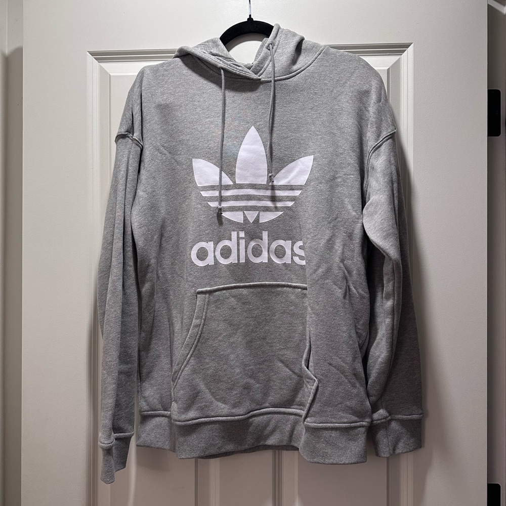 Adidas Women’s Trefoil Hoodie Sweatshirt, Gray, Size Small